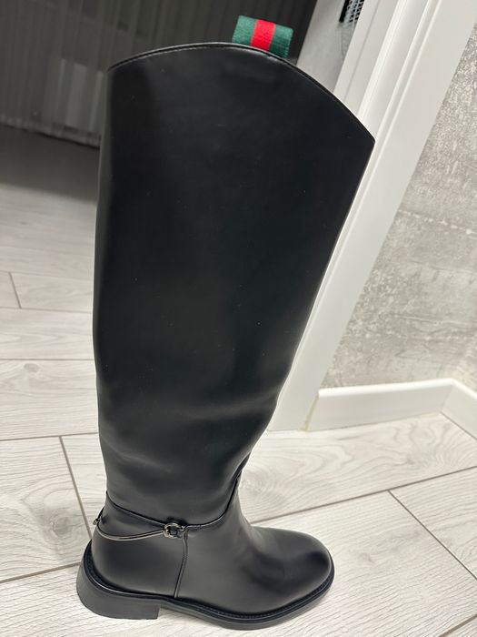 Кожаные зимние сапоги