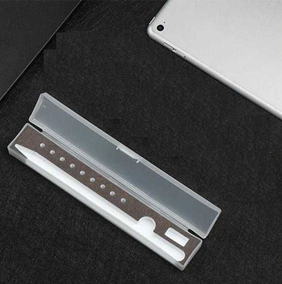 Защитна Кутия Apple Pencil Защитен Кейс за Дигитална Писалка Кожен Калъф Протектор Цифрова Писалка Еластична Гумена Лента Закрепващ Държач iPad Молив