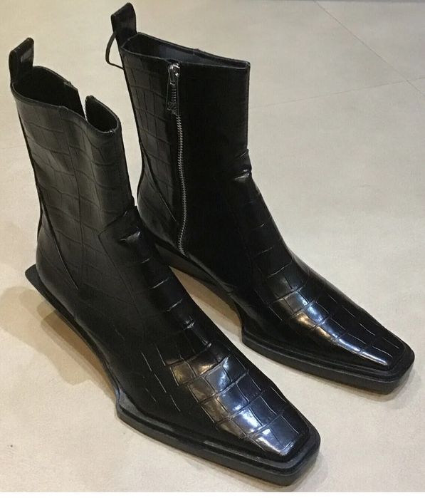 Cizme Zara USA,model croco ,piele croco ,masura 38