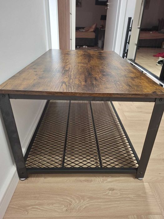 Masuta de cafea stil industrial Vasagle Maro rustic-Negru – Stare impecabila
