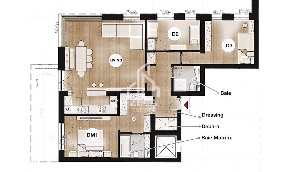 Apartament 4 camere de vanzare | Lacul Tei - Petricani | 104 mp utili