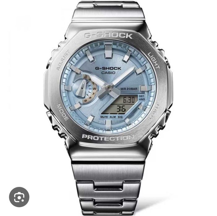 Ceas Sport Barbatesc Casio g shock Full metal GM 2110d Silver Ciel Nou,Garantie 2 ani