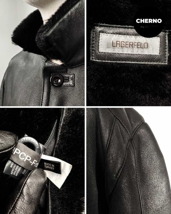 Мъжко кожено палто / кожух LAGERFELD Men’s Shearling Coat – XXL•XXXL