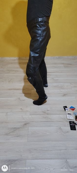 Кожен мото панталон