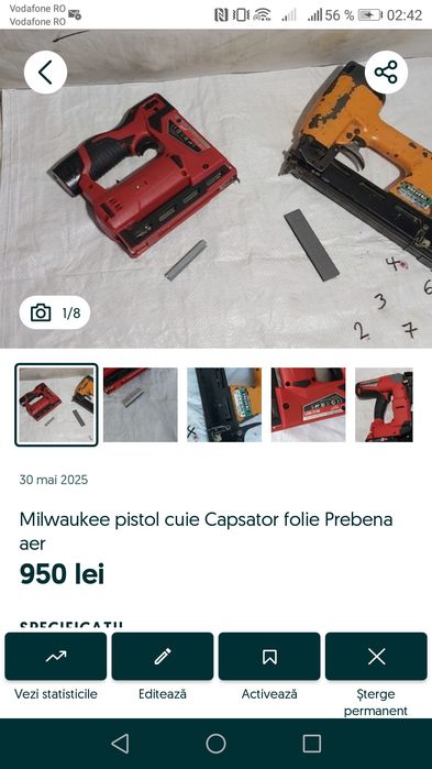 Pistol cuie capse Milwaukee GN16ga Paslode im45