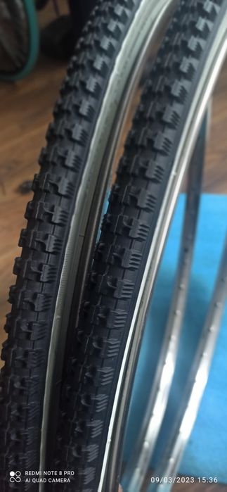 Pereche jante Inox și anvelope noi 28X1 1/2 Tohan noi