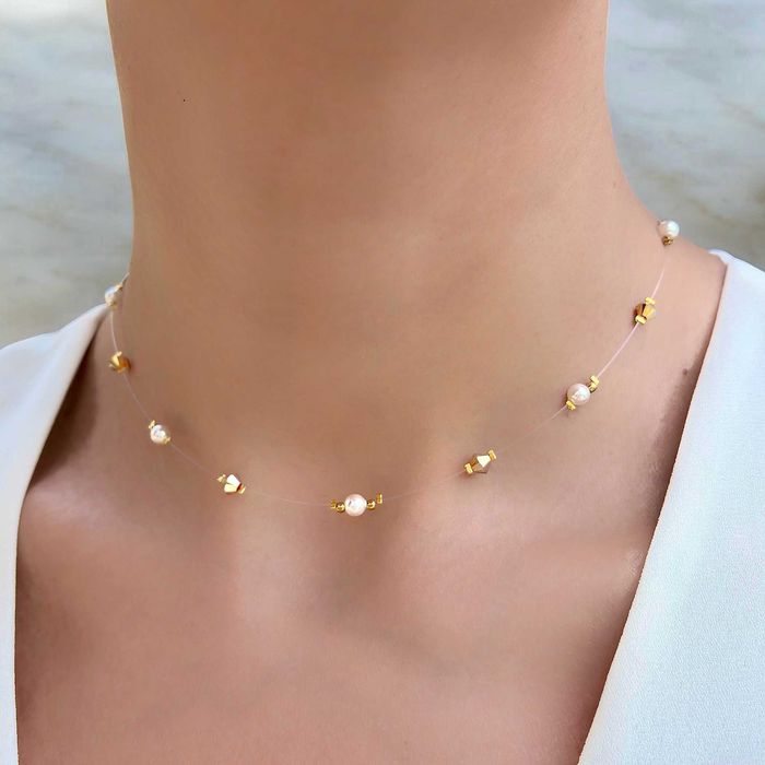 Дамски Комплект Гривна и Колие с Кристали и Перли Сваровски/Swarovski