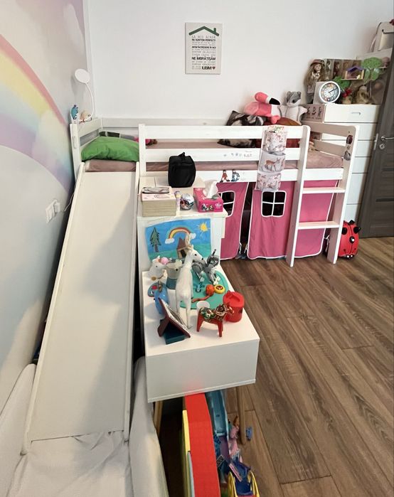 Pat copii cu topogan