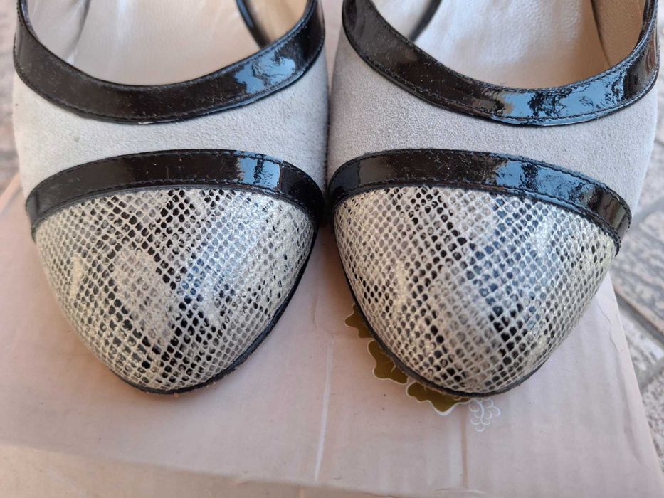 Обувки ЕСТЕСТВЕННА Кроко Кожа и Набук ILARIO MORELLI отворена пета!№37