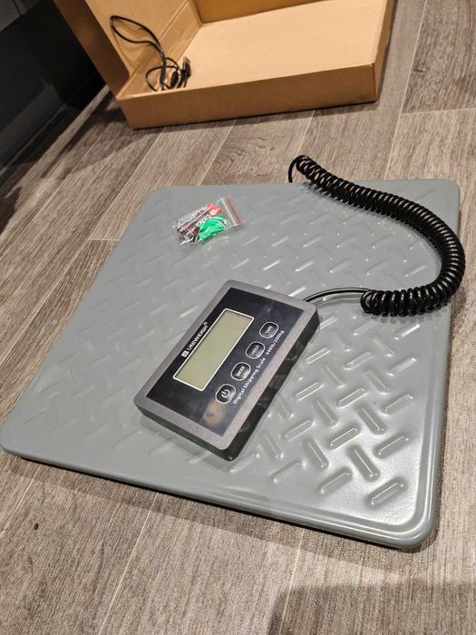 UNIWEIGH 200 кг, Цифрова везна за пощенски пратки, батерии и USB, сива