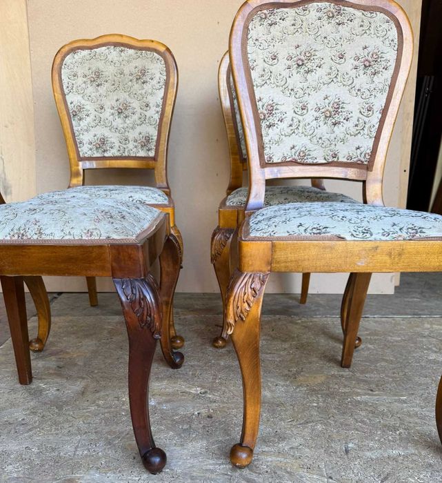 Set 4 Scaune Vintage Stil Florentin; Scaun cu sezut si spatar tapitat