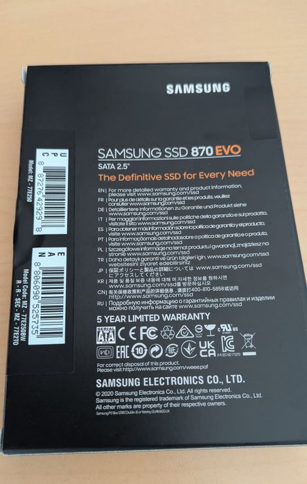 SSD Samsung 870 EVO SATA 2.5" - 250gb - Sigilat