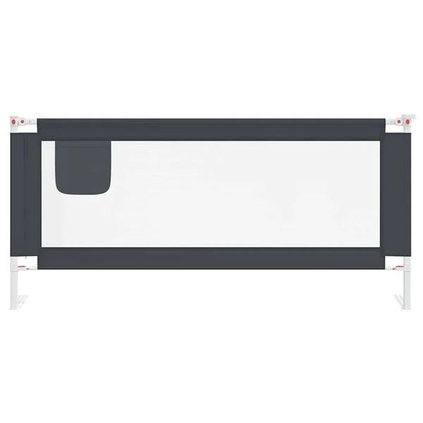 Balustradă de protecție pat copii, gri închis, 200x25 cm textil VidaXL