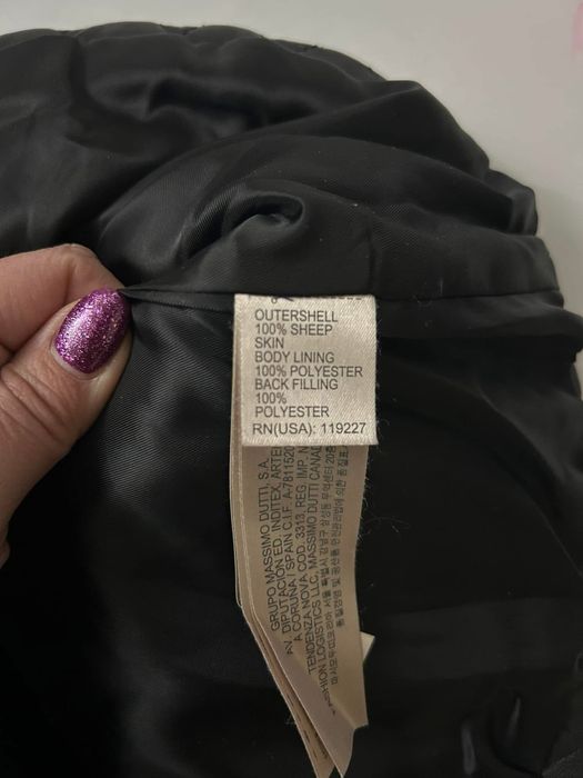 Fustă nouă, neagră, piele naturală, de la Massimo Dutti, mărimea L