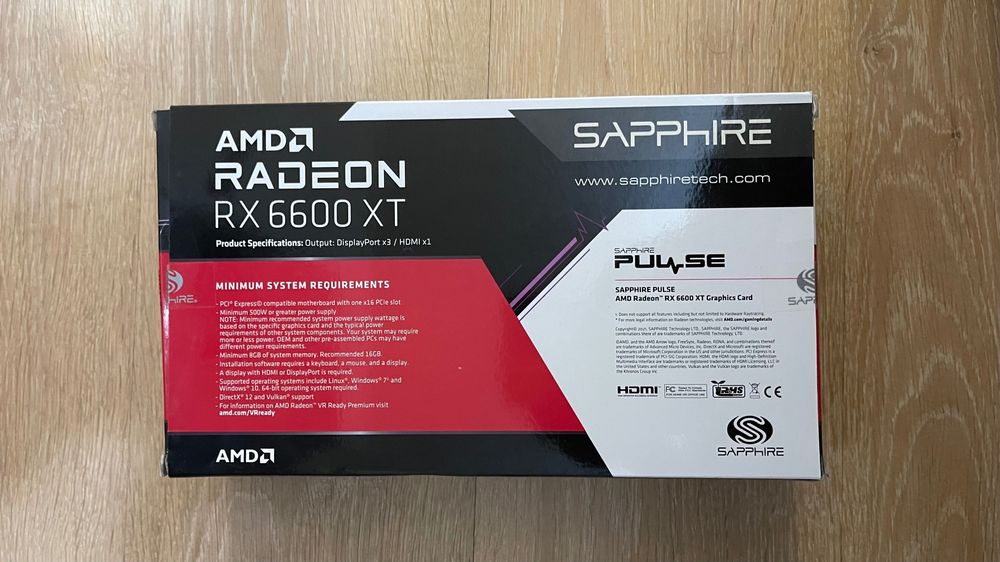 SAPPHIRE Pulse Amd Radeon RX 6600 xt GAMING OC 8GB