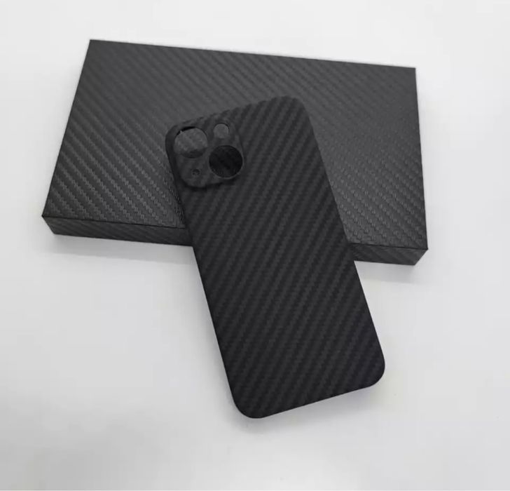Iphone 12/13/14/15/16 PRO Husa Ultra Slim Fibra Carbon Neagra Camera C
