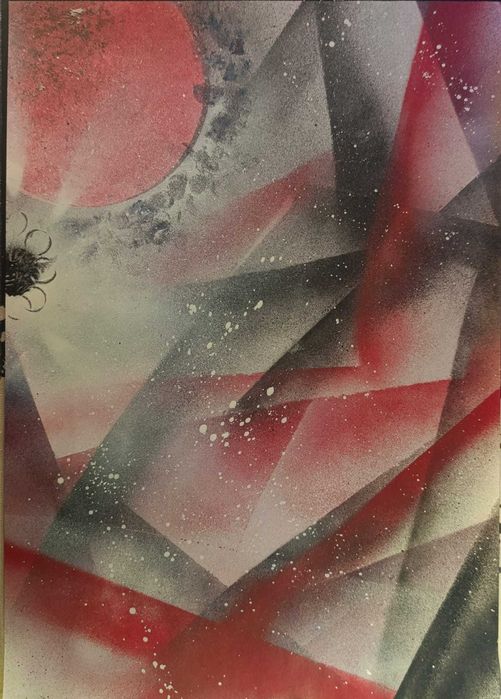 Pictură originală „Dimensiuni Paralele” – Abstract Space Art | A3