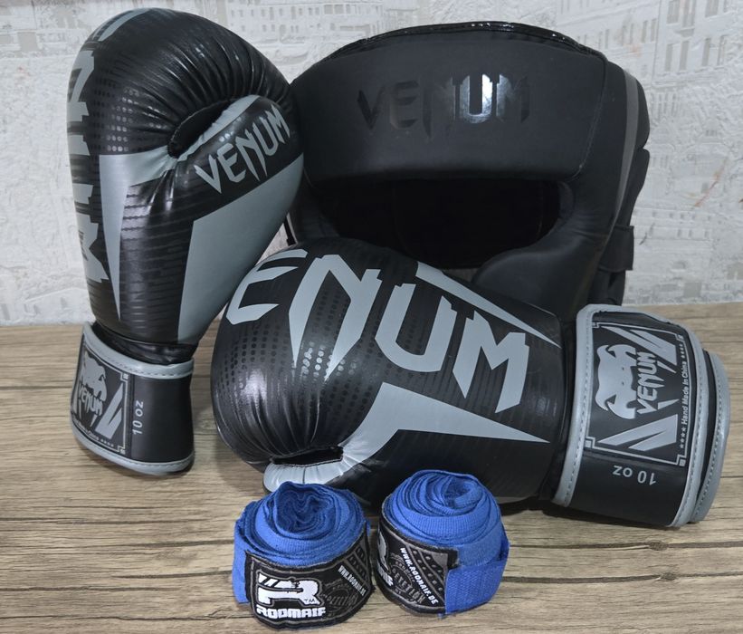 Boks uchun to‘liq set (perchatka, shlem, bint)