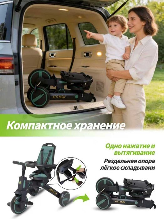 Новая расскладная  велоколяска спинка откидывается
