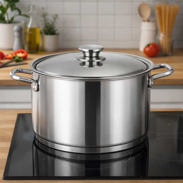 Cratita inox Royalty Line 10L cu capac metalic 36x14 cm