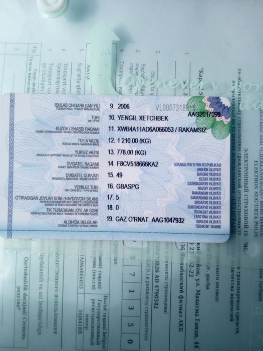 Matiz mix kraska toza chaqa chuqa joylari bor kondosanier bor
