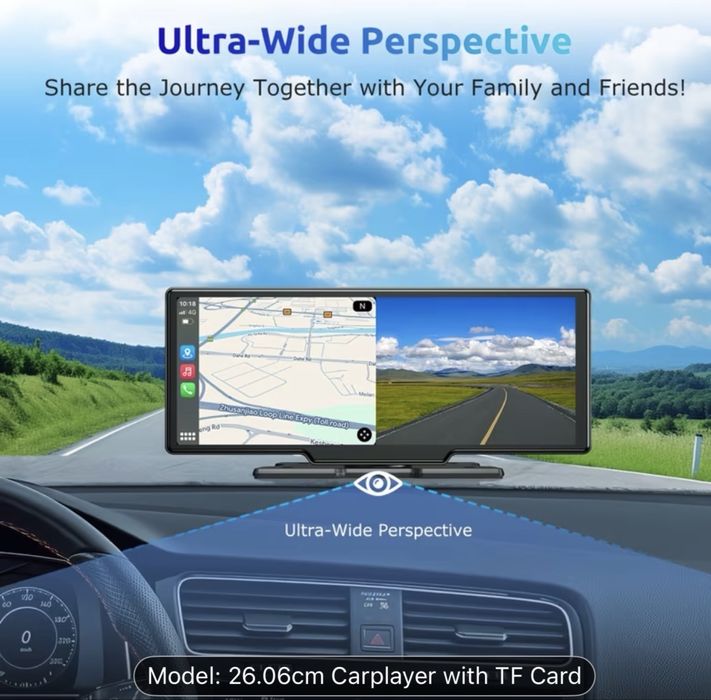Navigatie auto mare  cu camera 4k, android auto si carolay wireless