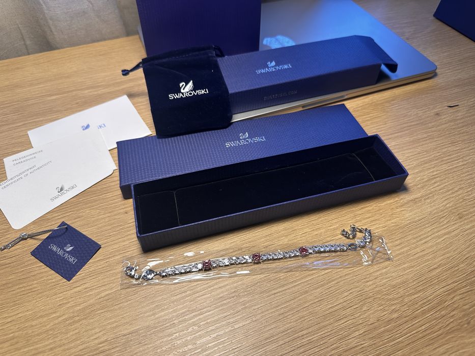 Bratara Swarovski matrix tennis 16.5 cm - 22 cm mixed cuts, pink