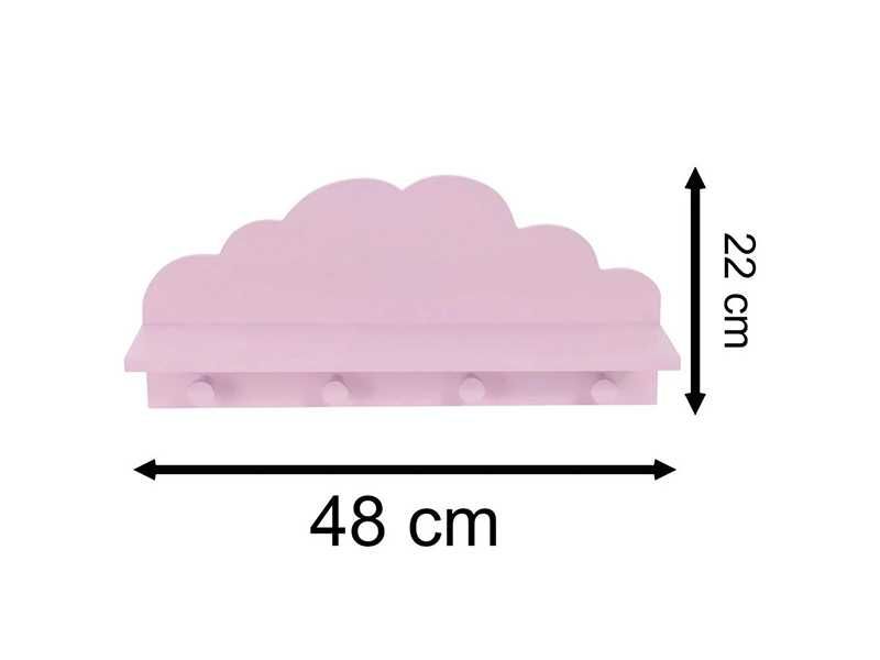 НОВИ! Детска закачалка с рафт 2в1 бял син розов