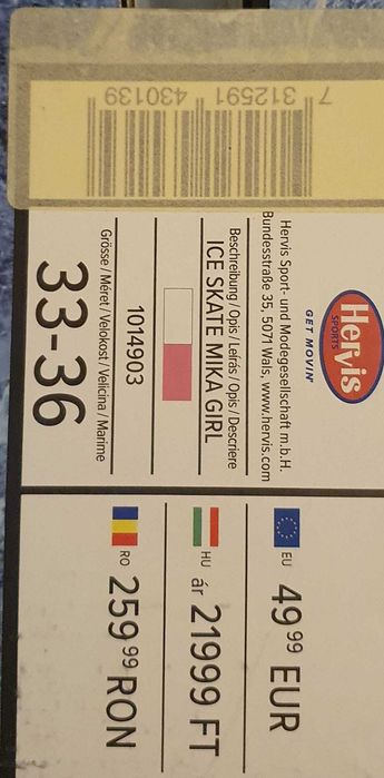 Patine fete alb/roz CYGNUS - 33/36
