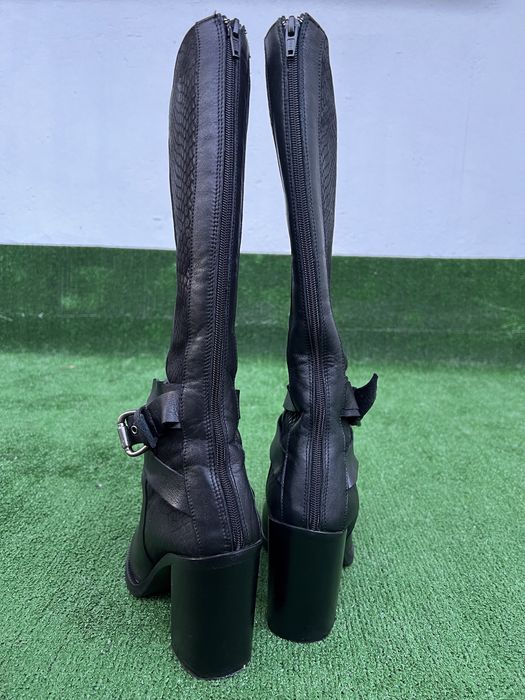 Черни ботуши от естествена кожа N38