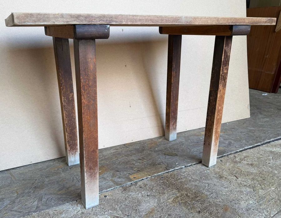 Masuta Vintage din lemn masiv cu blat 80x40 cm; Bancuta