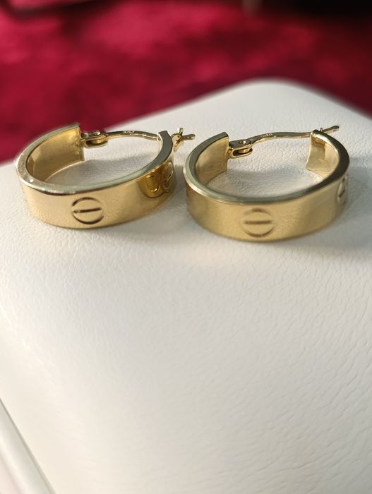 Золотые серьги CARTIER с кольцом, проба 585,вес 2,72,