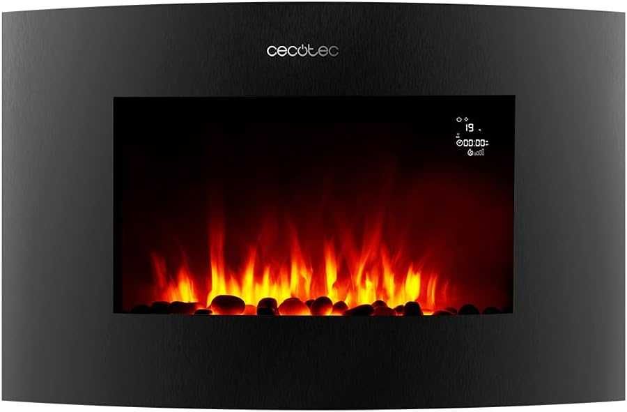 Електрическа камина Cecotec Ready Warm 3550 Curved Flames Connected. 2000W, размер 35", WiFi, дист. управление, извит панел, таймер, 30м²