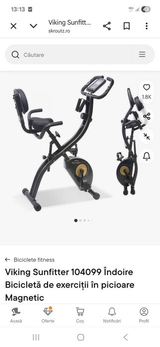 Bicicleta fitness Viking SunFitter transport  gratuit CT