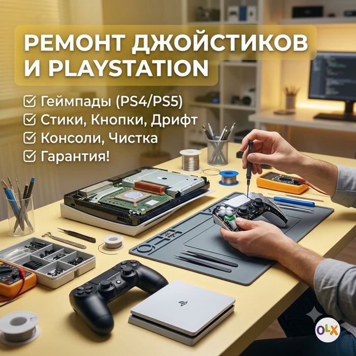 Ремонт Пс4/Пс5 джойстиков ремонт геймпадов Playstation 4/5 чистка