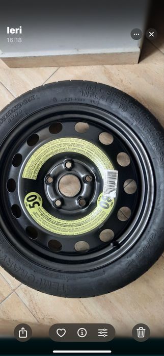 Vând roata de rezerva  nefolosita la pachet cu crick si coarba ,  noi