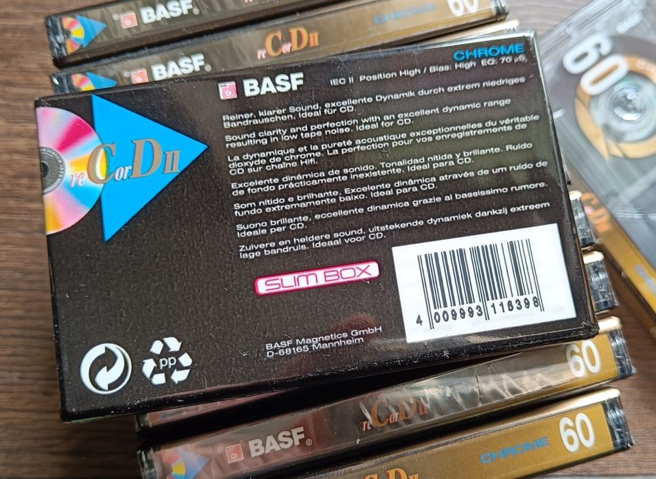 11x BASF reCorD II 60 casete audio sigilate