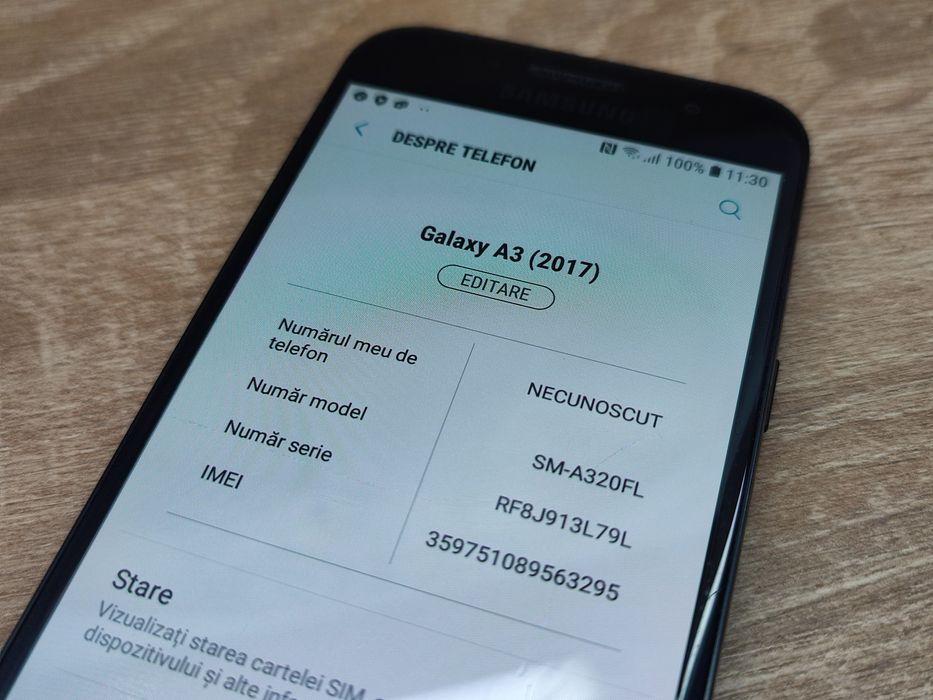 Samsung Galaxy A3 (2017) 16GB Black IMPECABIL