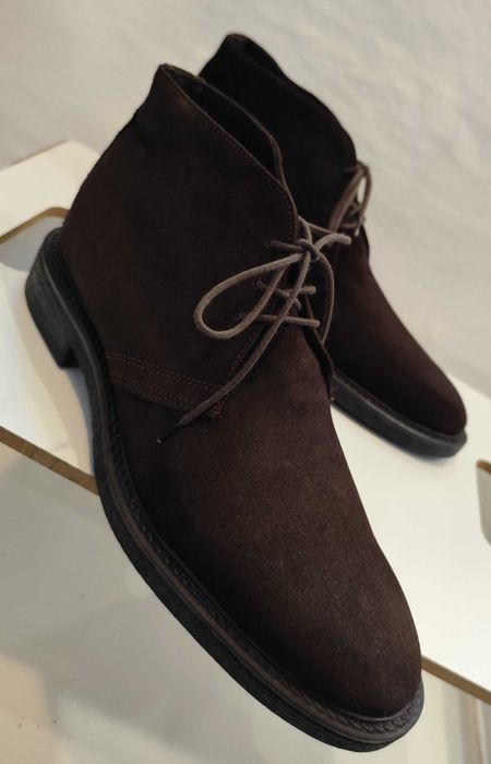 Ghete lace up 40 39 Old Signature NOI piele naturala moale suede maro