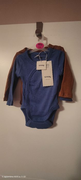 Set 3 Body-uri bebe noi(cu etichete) cu deschidere frontală