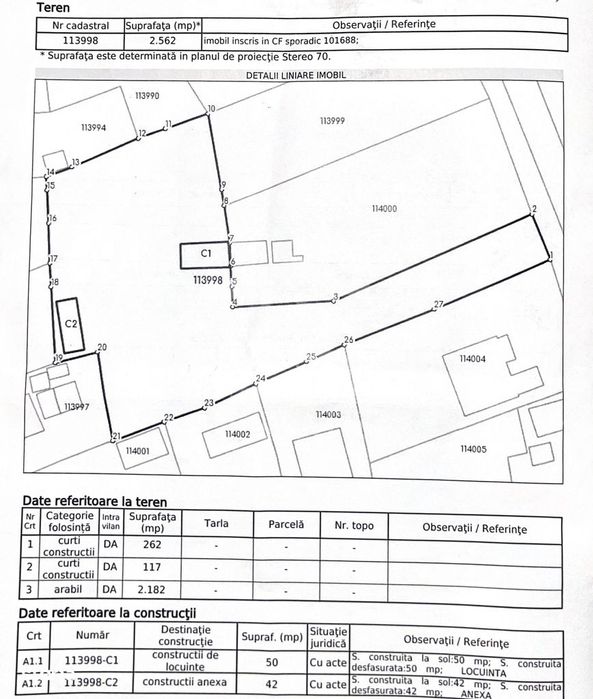 Teren intravilan 2562mp Loc 23 August | Ideal locuiță sau casă vacanță