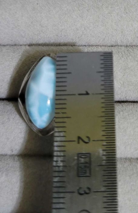 Inel vintage din argint cu Larimar caboșon oval