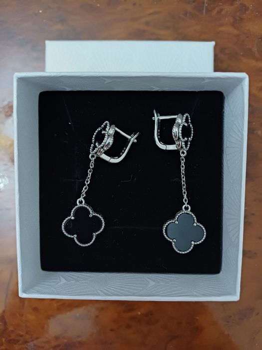 Серьги ван клиф серебро