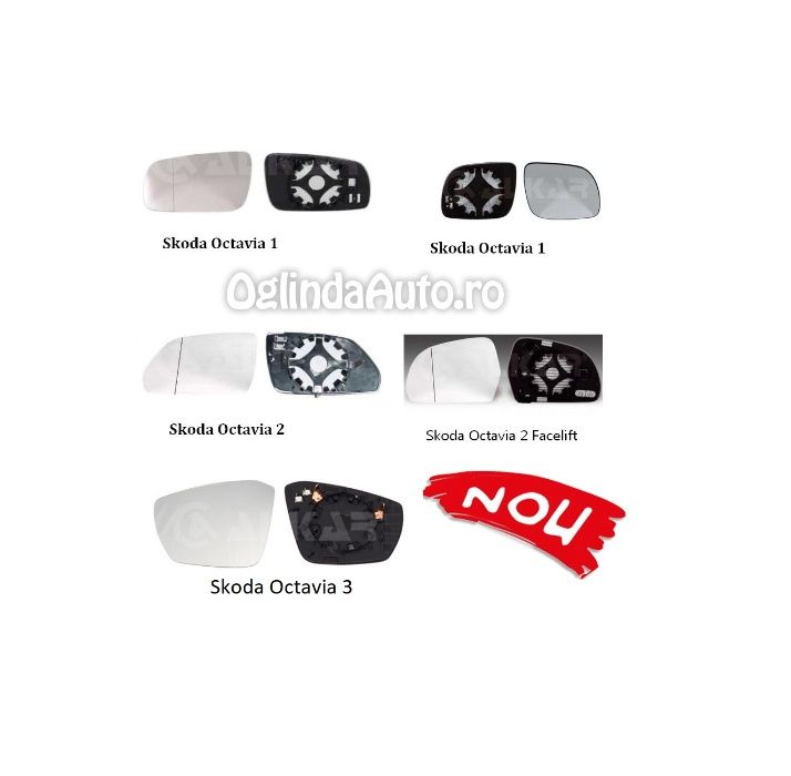 Oglinda SKODA OCTAVIA 1 2 3 geam sticla oglinda oglinzi stanga dreapta