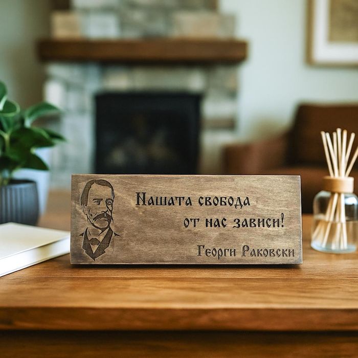 Дървени табели с цитати на български революционери и будители