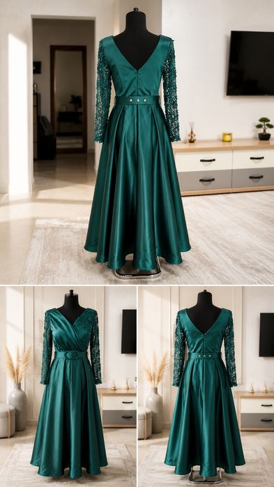 Vand rochie eleganta - verde smarald