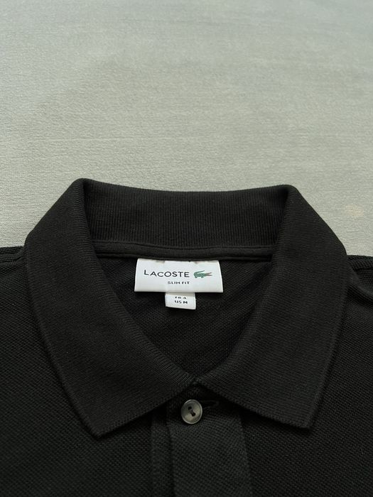 Lacoste Slim Fit Mens Size M (4) Black Polo Shirt Cotton Pique