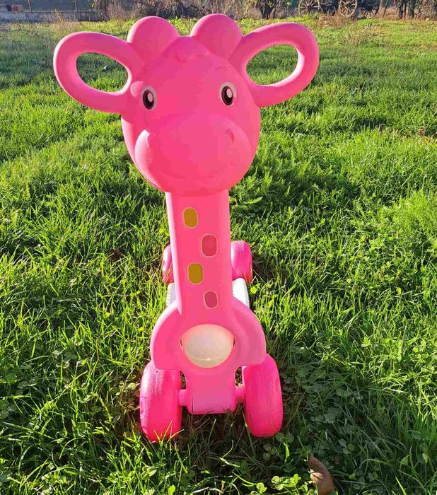 Детска тротинетка - розово жирафче