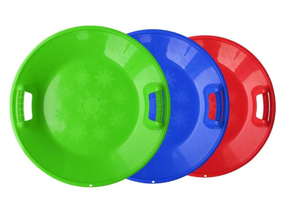 Sanie tip farfurie rotunda din plastic pentru zapada cu manere 62cm
