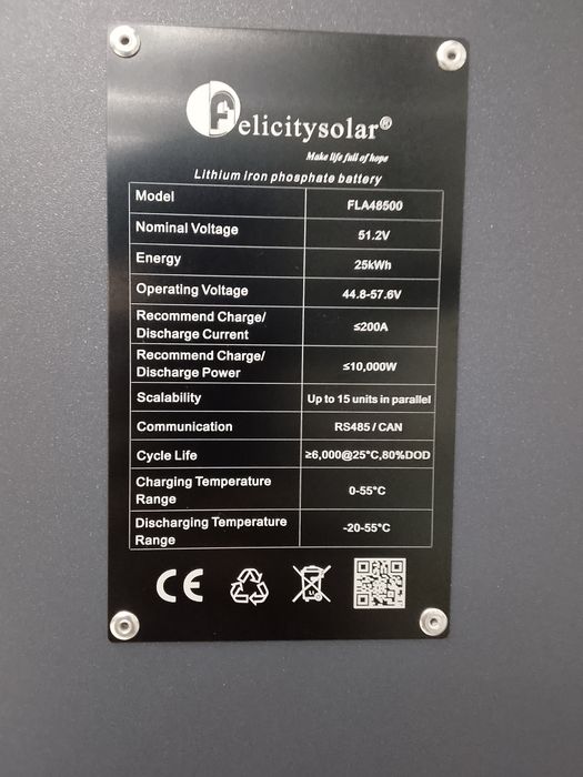 Felicity 25kW litiy batareya